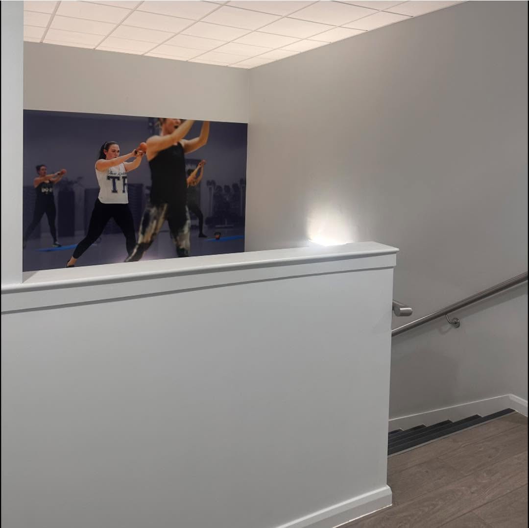 Tarka Leisure Centre gym area with freshly painted light walls and modern fitness equipment display